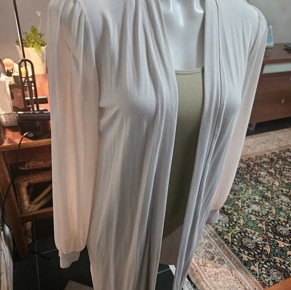 Tahari open front duster cardigan - Picture 2 of 5